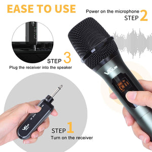 VEGUE WM-2 UHF Wireless Microphone with Rechargeable Receiver